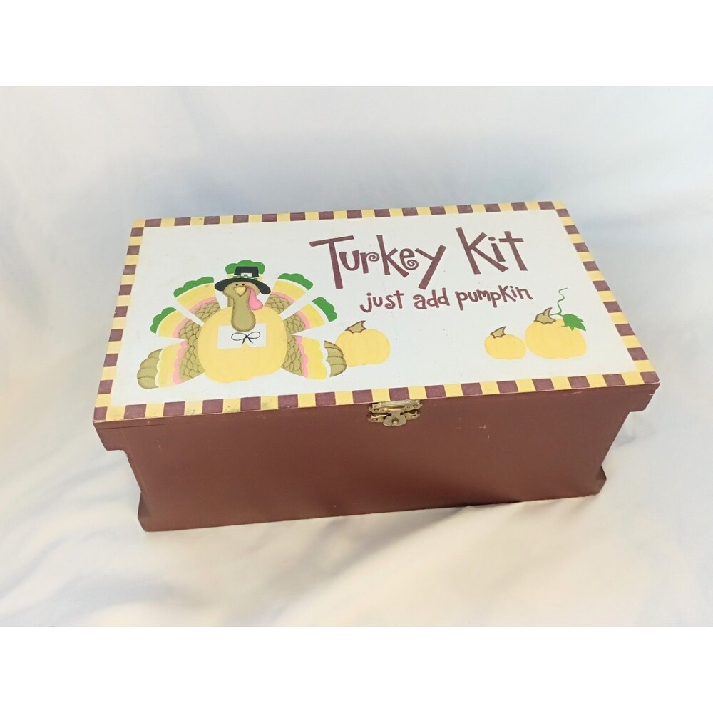 Wood Box "Turkey Kit Just Add Pumpkin" Fall Decor - BOX ONLY